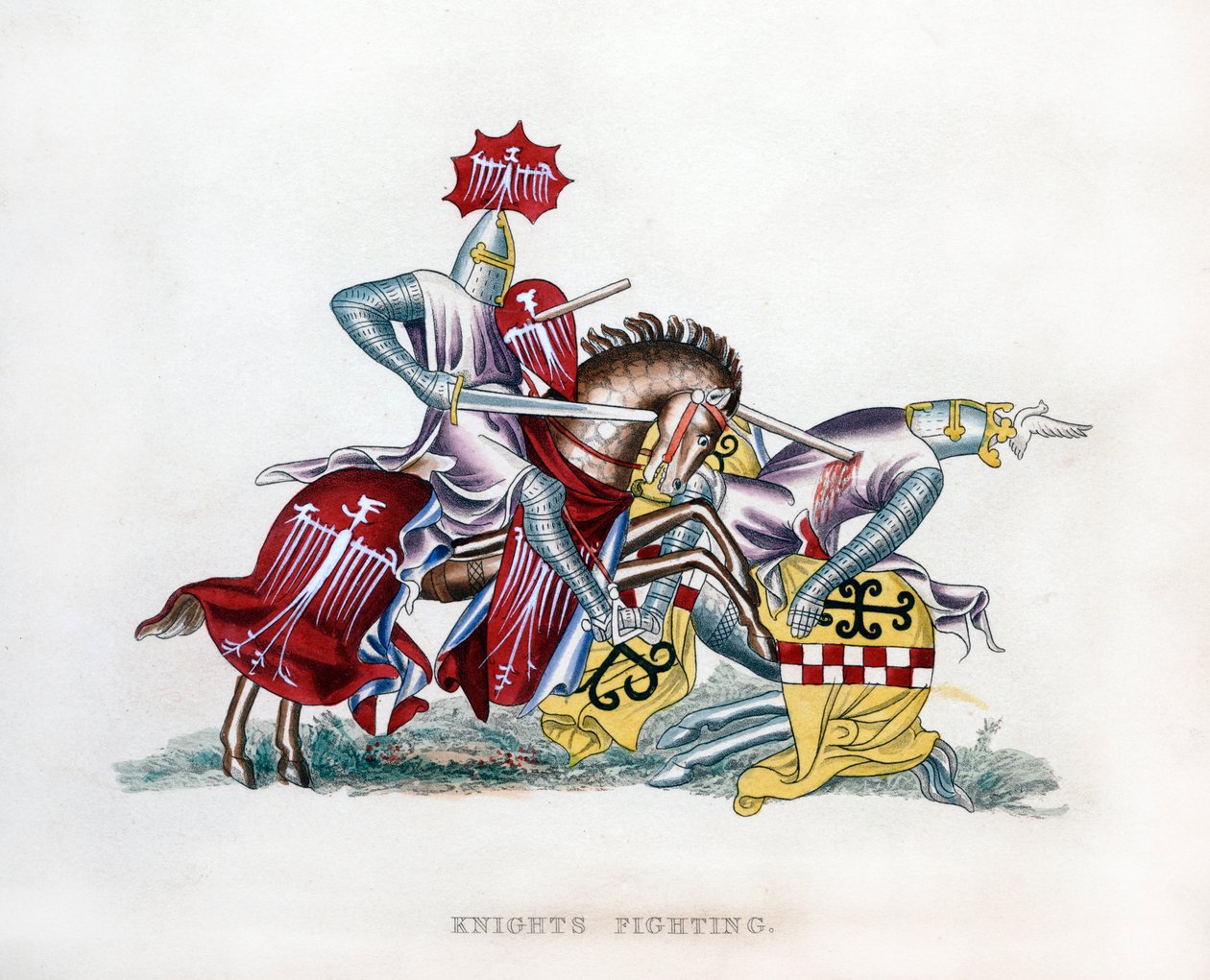 فرسان القتال ، c1260 ، 1843. بواسطة هنري شو