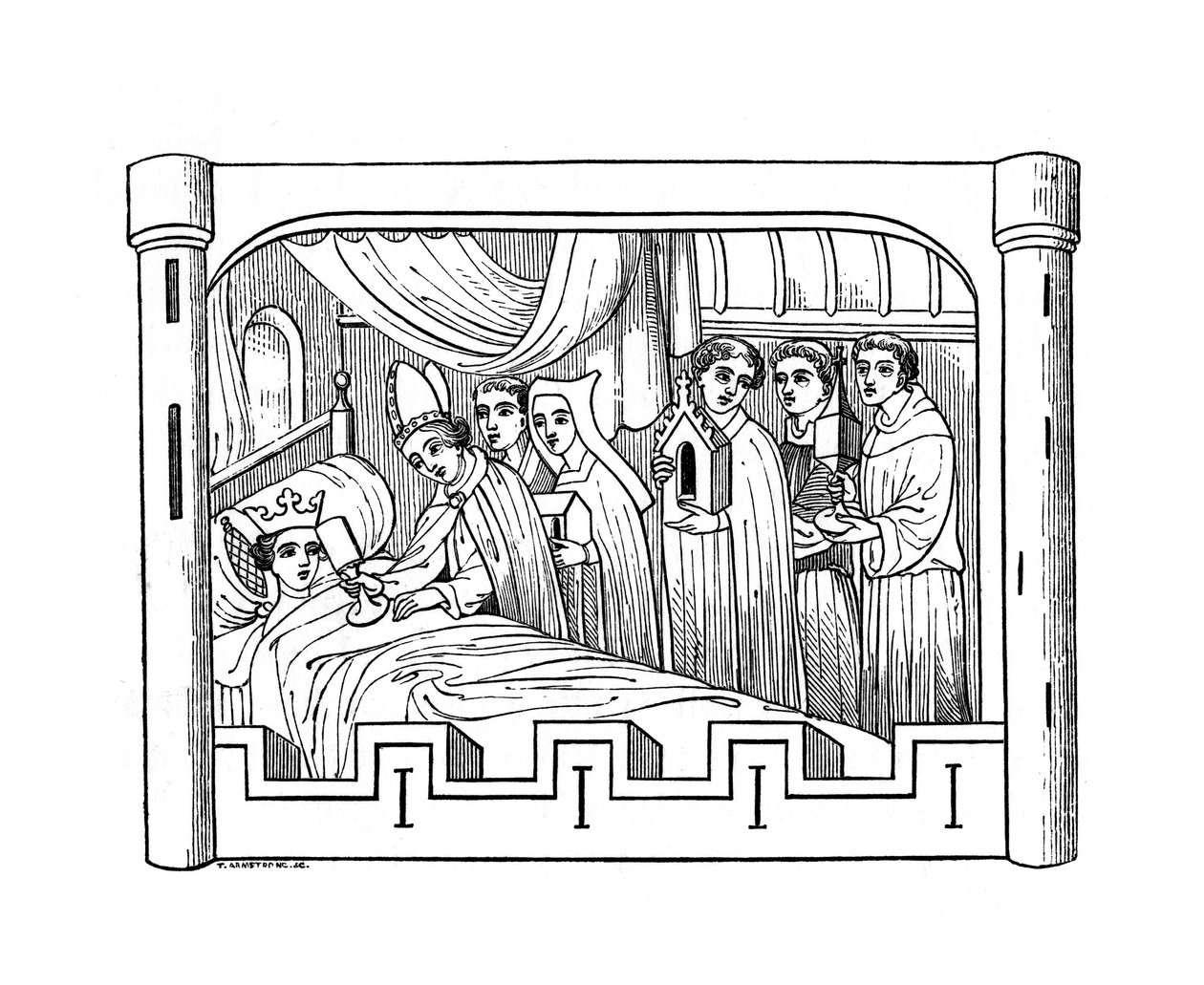 لويس ، الابن الأكبر لفيليب أوغست ، ملك فرنسا ، يرقد في السرير ، 1191 ، 1843. بواسطة هنري شو