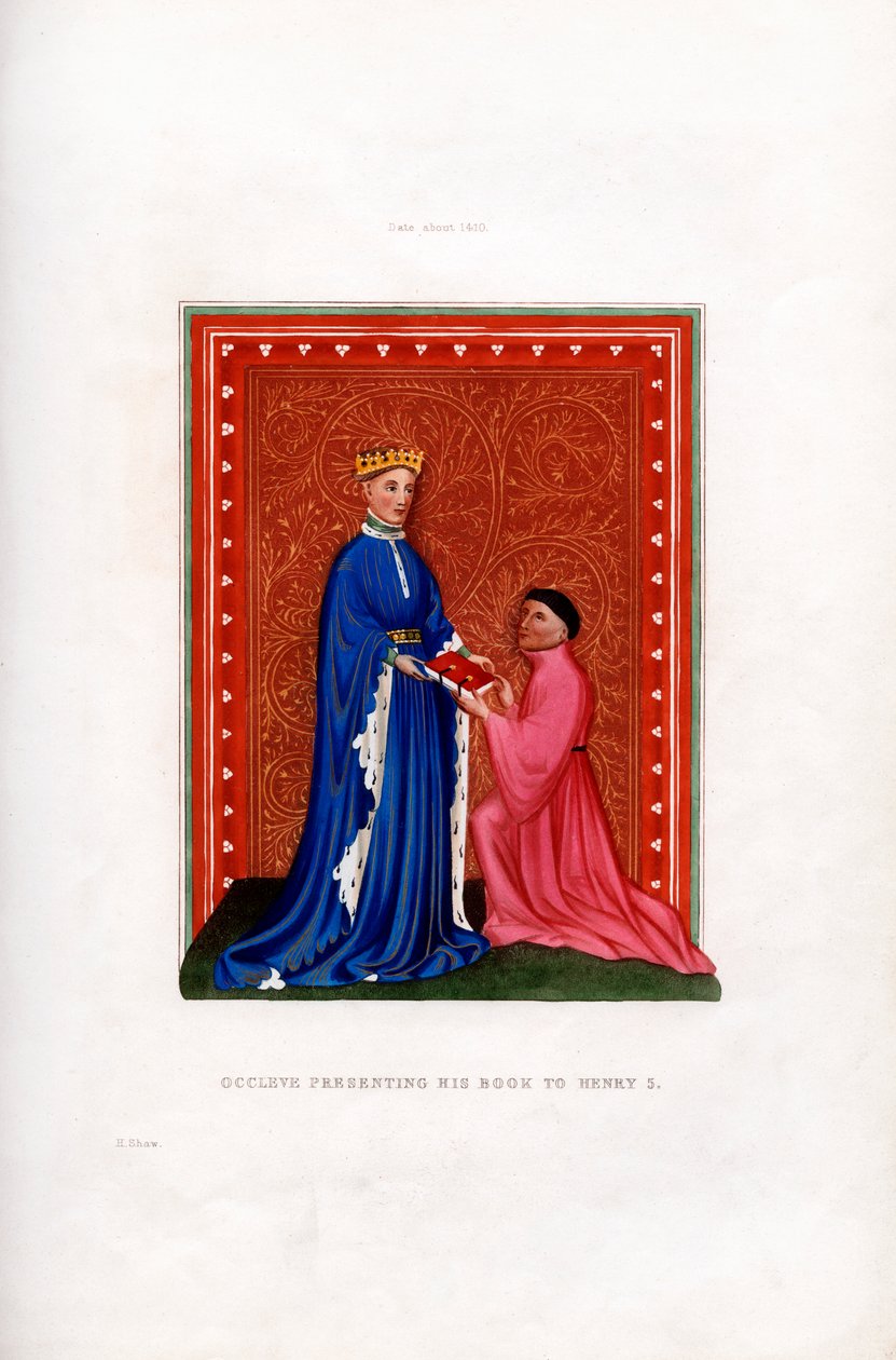 Occleve تقديم كتابه إلى Henry V ، c1410 ، 1843. بواسطة هنري شو