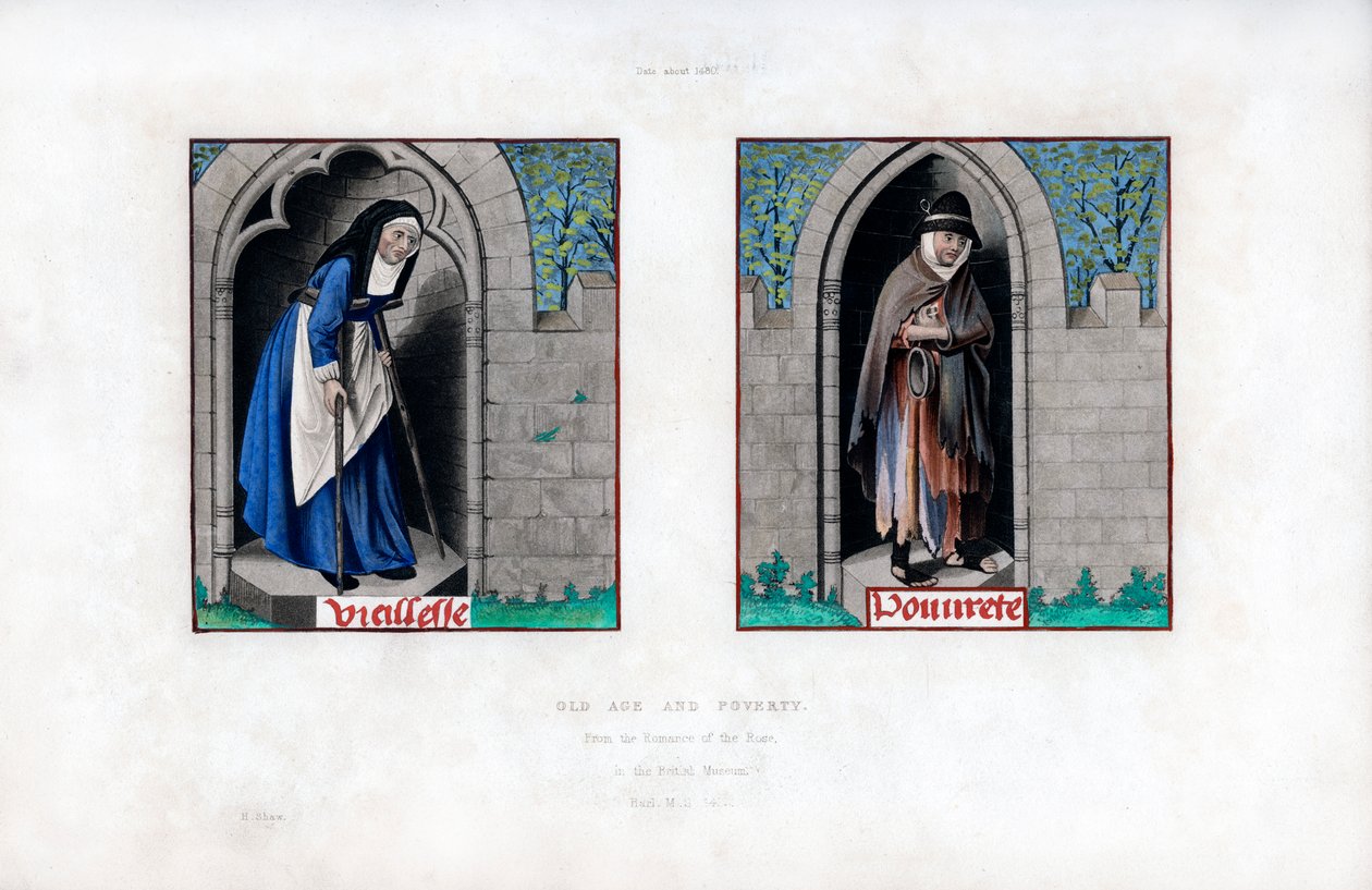 الشيخوخة والفقر ، c1480 ، 1843. بواسطة هنري شو