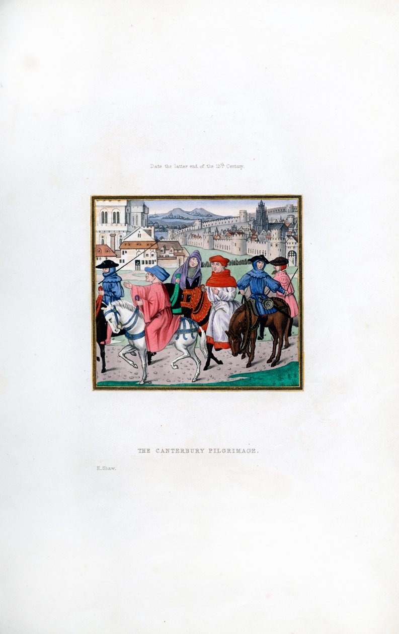 الحج كانتربري ، أواخر القرن الخامس عشر ، 1843. بواسطة هنري شو
