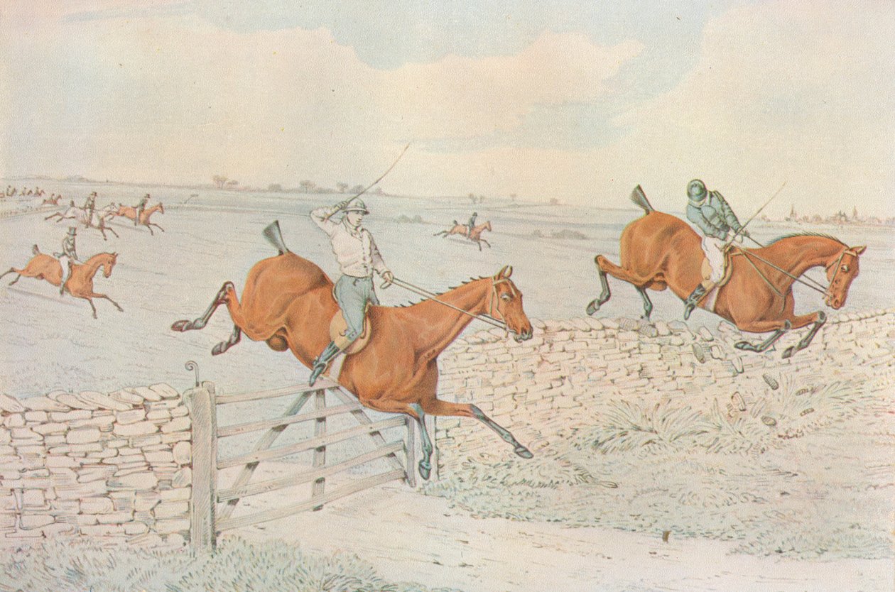 A Steeplechase: صفعة على حاوية حجرية. 5 إلى 4 باللون الأبيض ، 1827 بواسطة هنري توماس الكين