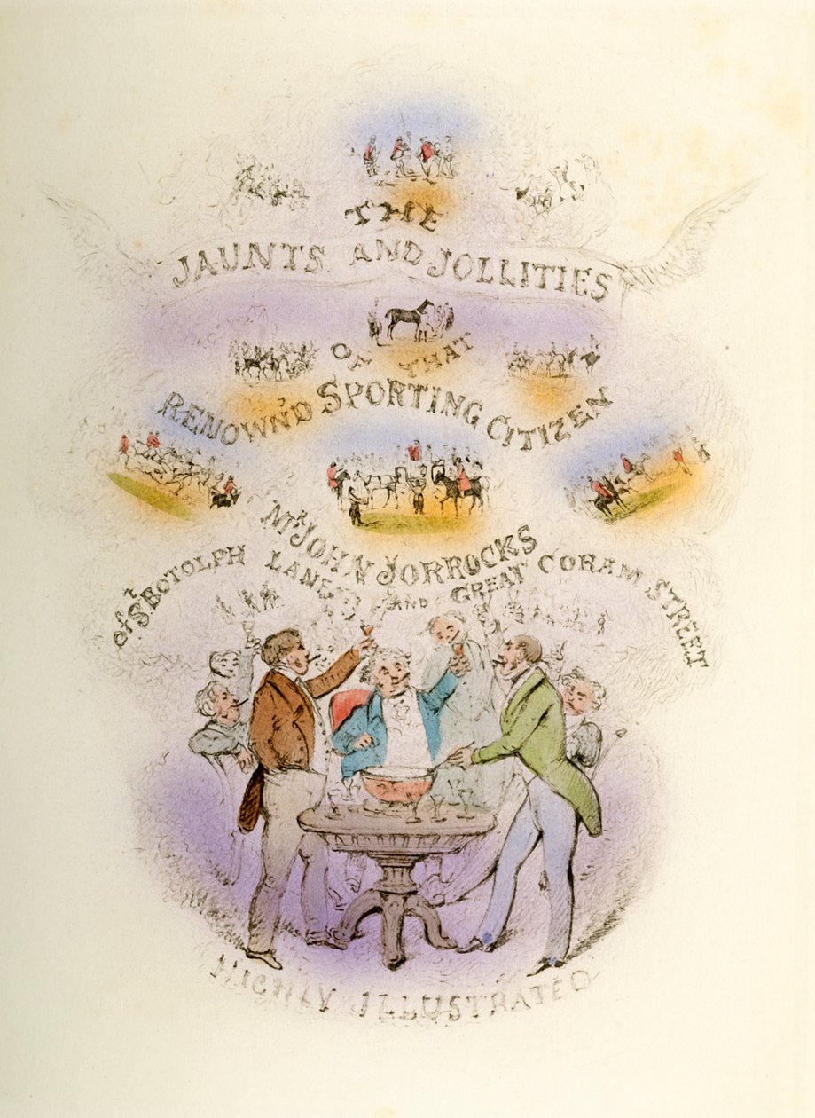 Frontispiece ، Jorrockss Jaunts and Jollities ، Highly Illustrated ، 1838 بواسطة هنري توماس الكين