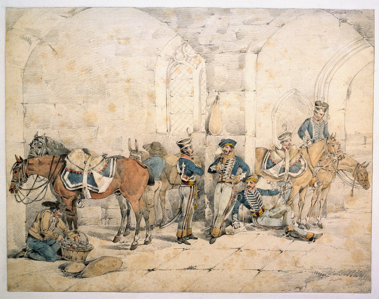 الفرسان في شبه الجزيرة ، ربما الفرسان الأول ، الفيلق الألماني للملك ، 1808 حوالي بواسطة هنري توماس الكين