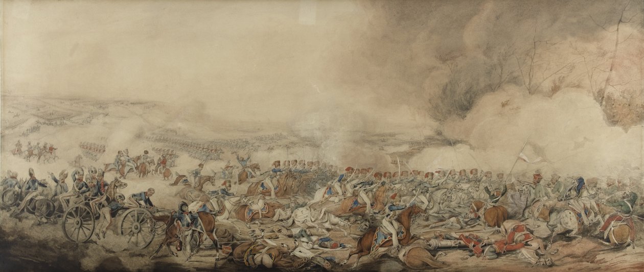معركة واترلو ، 18 يونيو 1815 (قلم رصاص ومرحاض على الورق) بواسطة هنري توماس الكين