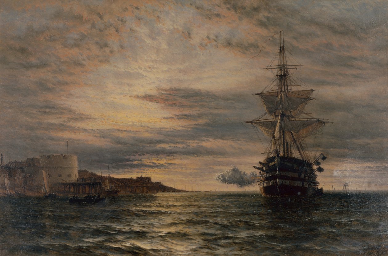 تحية الصباح من HMS St Vincent قبالة بورتسموث (النفط) بواسطة هنري توماس داوسون