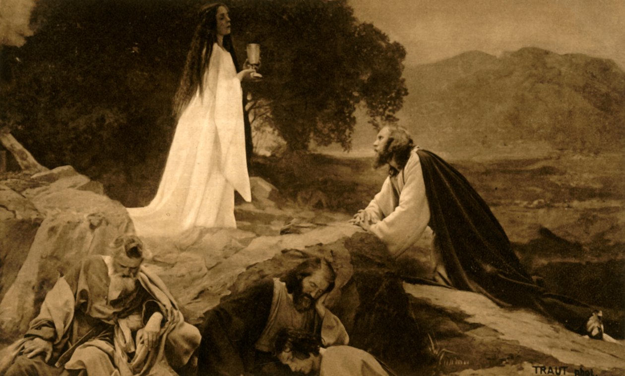 يسوع على جبل الزيتون ، 1922. بواسطة هنري تراوت