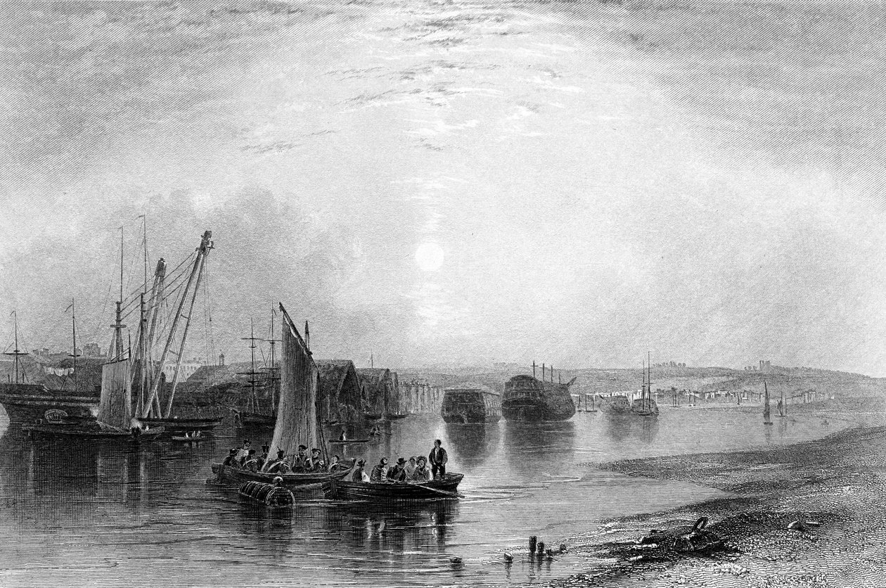 تشاتام ، كينت ، نُشرت في "الموانئ والمرافئ" التابعة لـ Finden ، نقشها E. Finden ، 1842 بواسطة هنري وارن