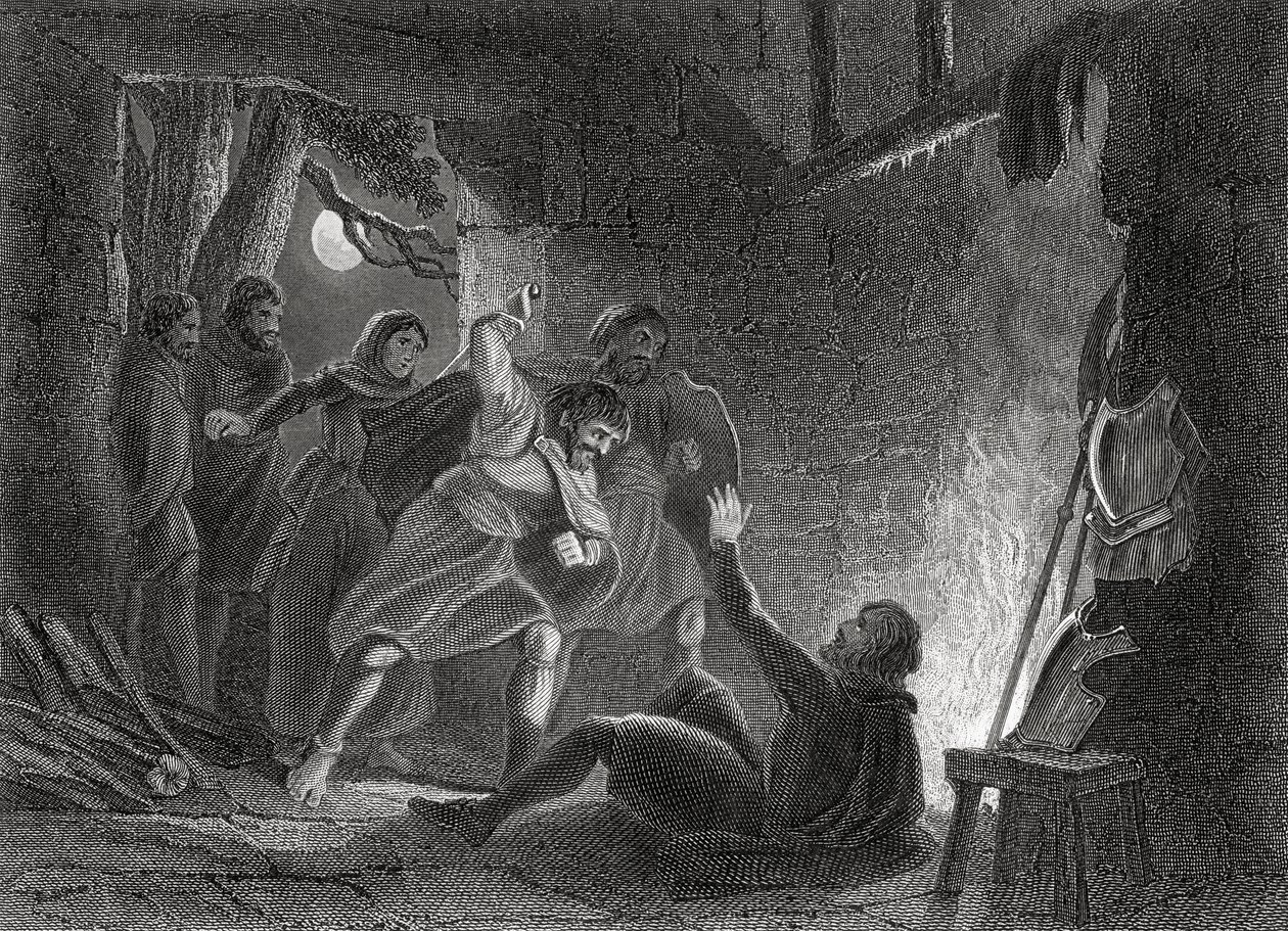 وفاة إيرل ديزموند ، من "تاريخ أيرلندا" بواسطة توماس رايت ، تم نشره عام 1854 بواسطة هنري وارن