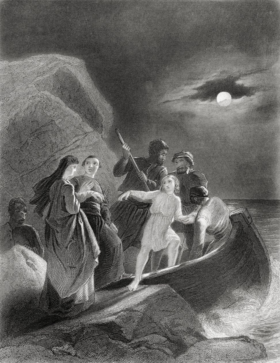 الهروب من أيرلندا جيرالد فيتزجيرالد في 1539 ، من "تاريخ أيرلندا" بقلم توماس رايت ، نُشر في عام 1854 بواسطة هنري وارن