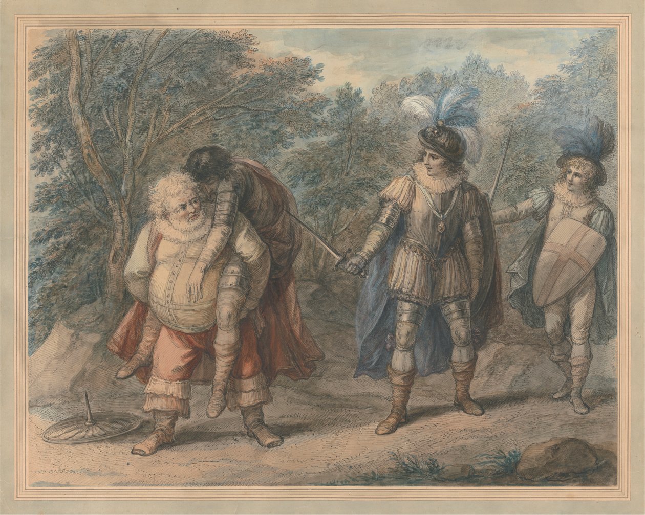 Falstaff يحمل Dead Hotspur بواسطة هنري ويليام بنبري
