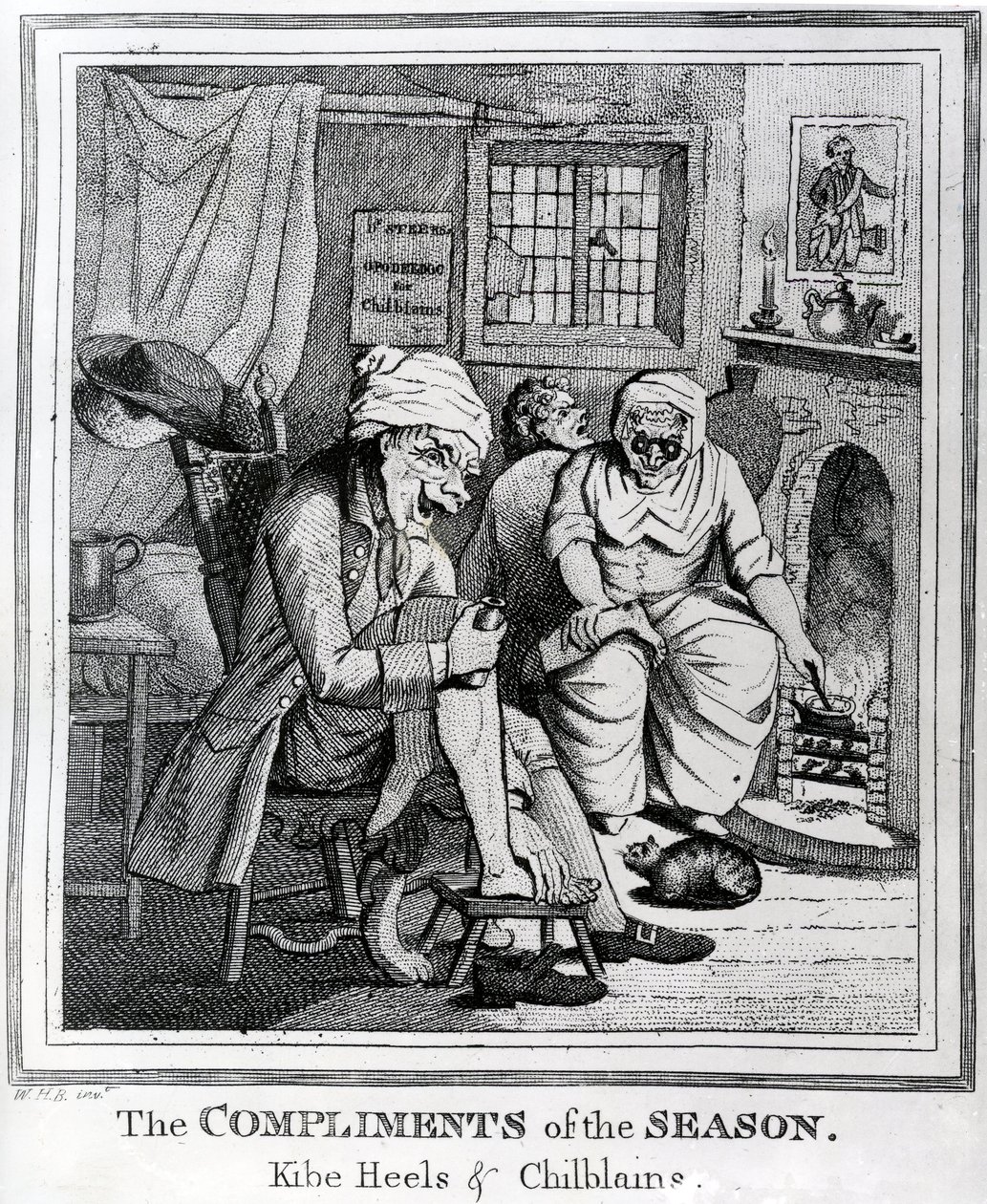 تكاملات الموسم ، Kibe Heels und Chillblains ، c.1785 بواسطة هنري ويليام بنبري