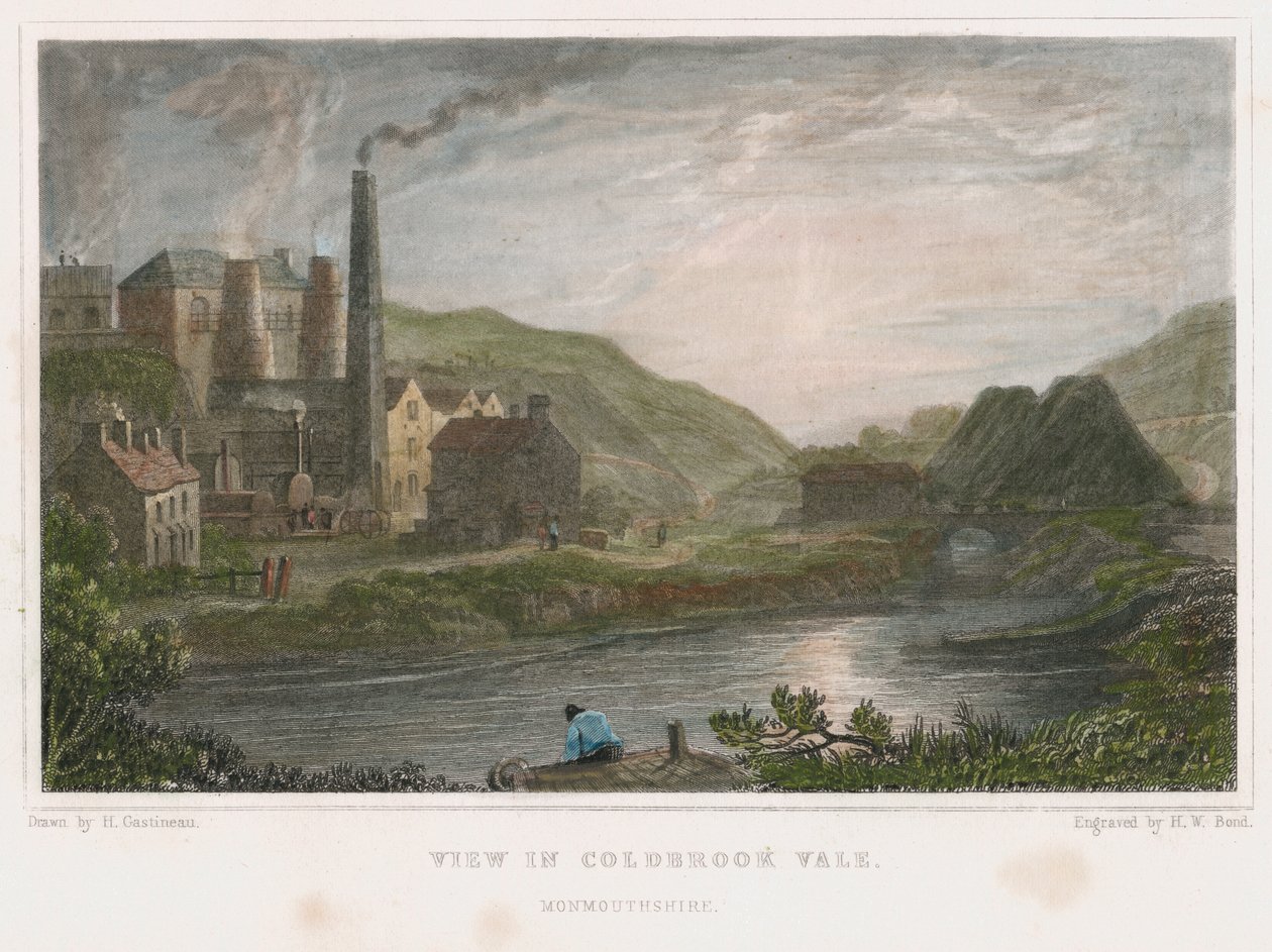 أفران عالية لإنتاج الحديد في كولبروكديل ، شروبشاير ، c1830 بواسطة هنري وينسور بوند