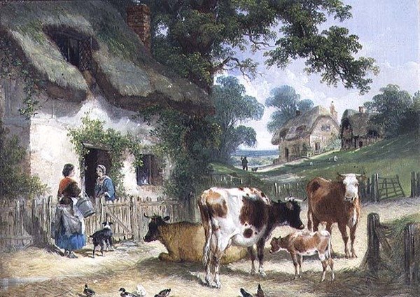 The Old Farmstead ، حوالي 1841 بواسطة هنري وتشارلز (attr.to) شاير