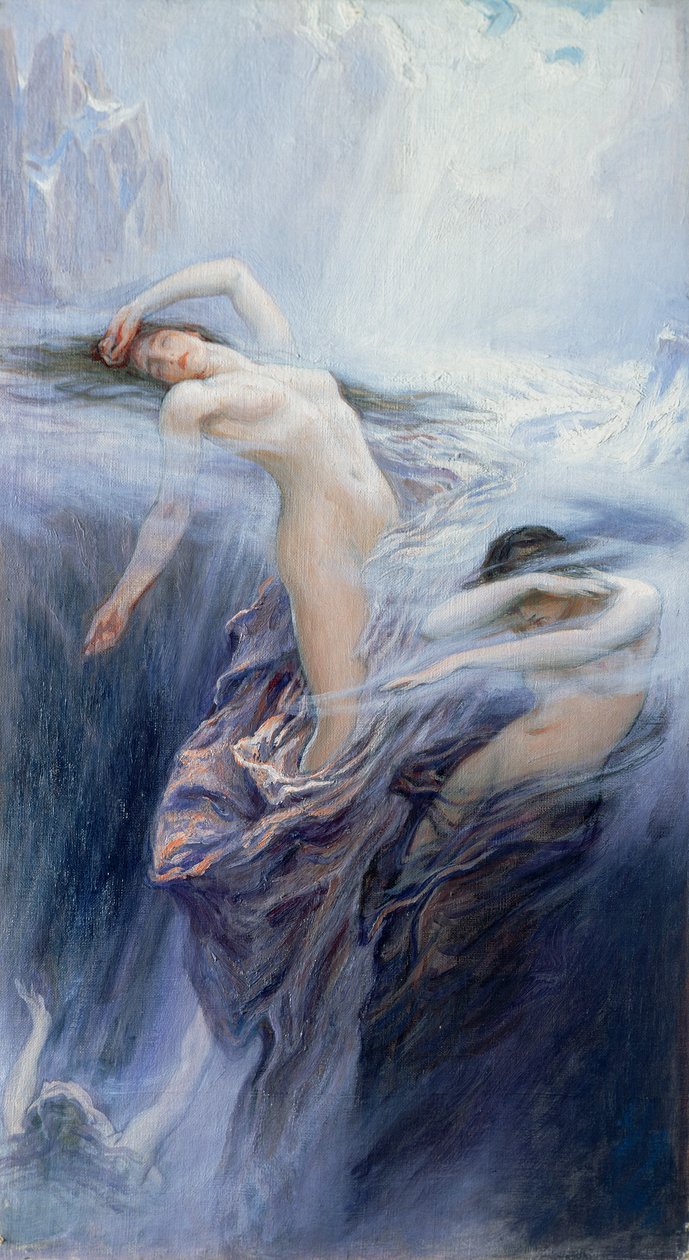 دراسة "Clyties of the Mist" (زيت على قماش موضوعة على متن) بواسطة هربرت جيمس درابر