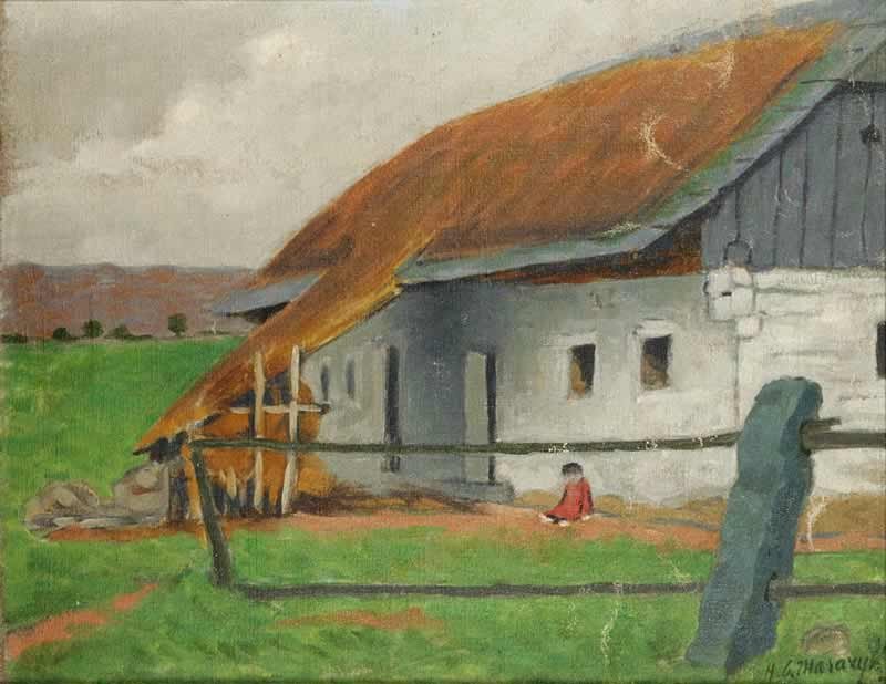 مباني ريفية English: A Farmhousen بواسطة هربرت ماساريك