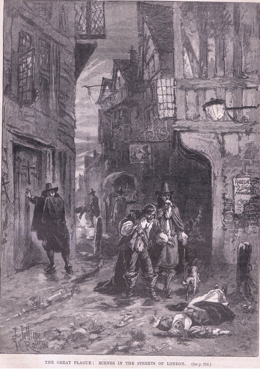 الطاعون العظيم: مشاهد في شوارع لندن 1665 م بواسطة هربرت ريلتون