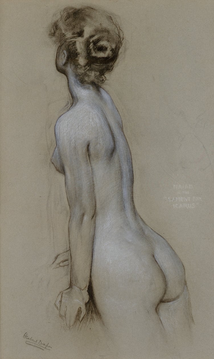 نياد في The Lament for Icarus (فحم وطباشير على ورق) بواسطة هربرت جيمس درابر