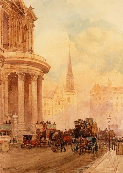 كنيسة القديس بولس (ألوان مائية) بواسطة هربرت مينزيس مارشال