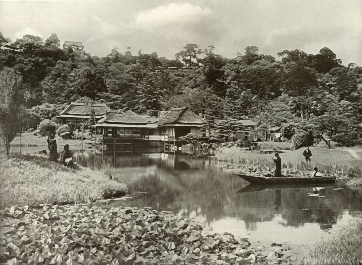 نزل وحديقة Ha-Kei-Tei في Hikone ، 1910. بواسطة هربرت بونتينج