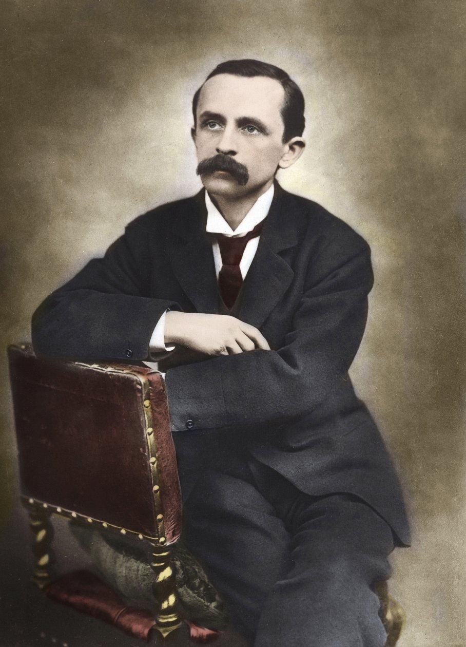 صورة لجيه إم باري صورها بارود عام 1893 - جيمس ماثيو باري (1860-1937) ، كاتب اسكتلندي ، مبتكر بيتر بان - صورة ملونة. بواسطة هربرت روز بارود