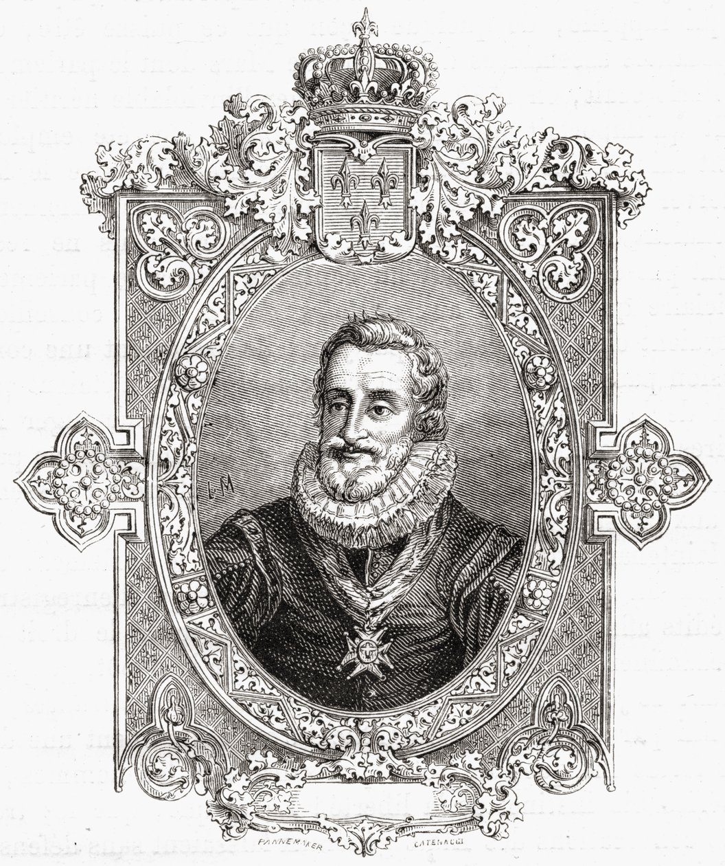 هنري الرابع ، محفور من قبل Pannemaker-Ligny ، من "Histoire de la Revolution Française" بواسطة Louis Blanc (1811-1882) بواسطة هرقل كاتيناتشي