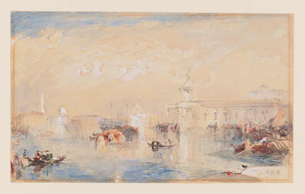 منظر طبيعي بعد فيلم The Dogana ، San Giorgio ، Citella ، من تورنر ، من خطوات يوروبا (ألوان مائية ، لون جسم وقلم رصاص على ورق) بواسطة هرقل برابزون برابزون