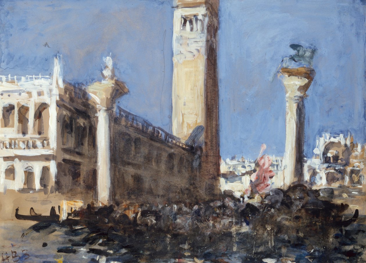 Piazzetta من القناة (قلم رصاص وألوان مائية ولون الجسم) بواسطة هرقل برابزون برابزون