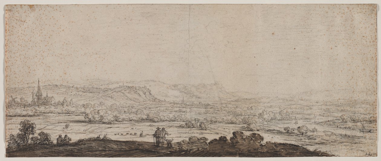 المناظر الطبيعية مع قرية Schenkenschanz ، Gelderland ، 1600s. بواسطة هيرمان سافتلفين