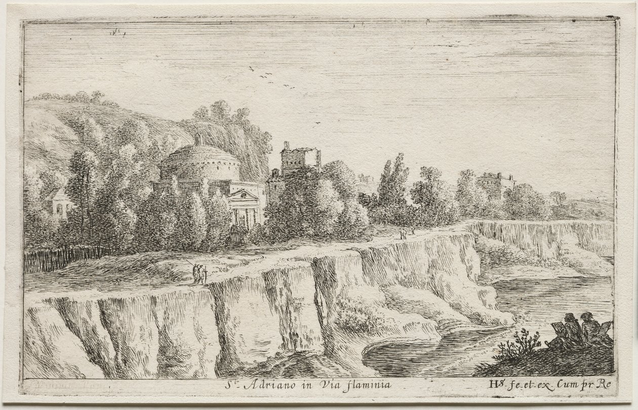 مناظر متنوعة في روما وحولها: سانت أدريانو في فيا فلامينيا ، 1653. بواسطة هيرمان فان سوانفيلت