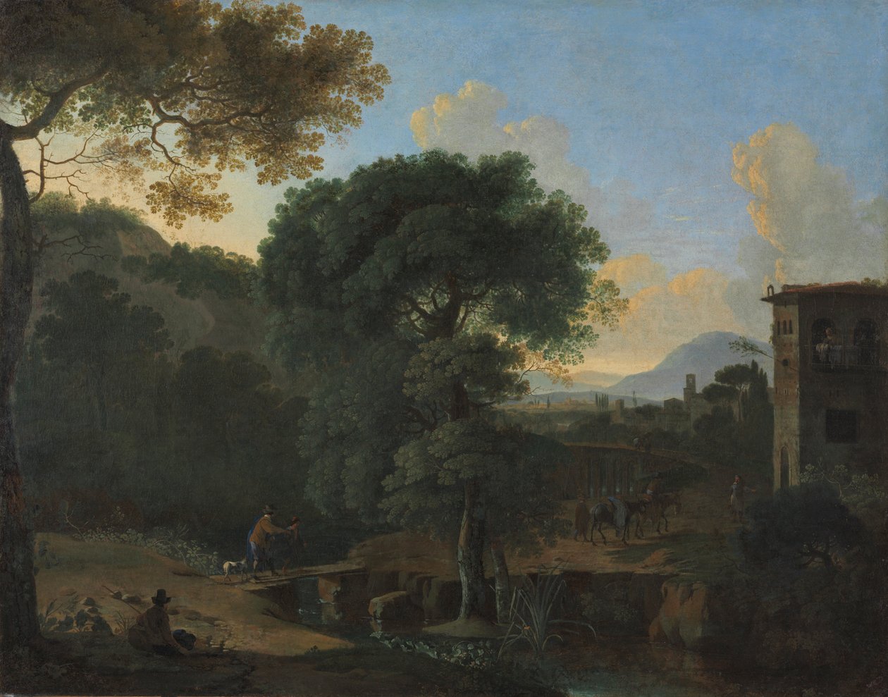 المناظر الطبيعية مع المسافرين ، 1630s. بواسطة هيرمان فان سوانفيلت