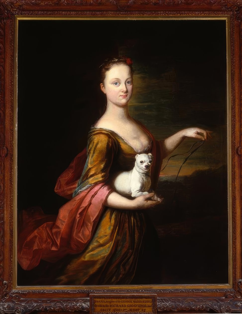 H. vd Mijn، Portrait Diana Warburton، Lady Grosvenor - Gem. بواسطة هيرمان فان دير ميجن