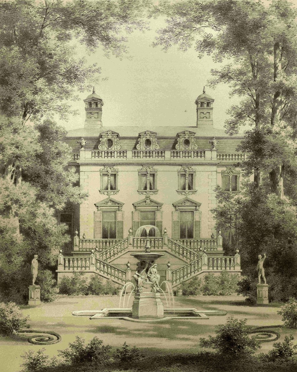 Jagdschloss Klein-Glienicke ، جانب الحديقة بواسطة Hermann Günther