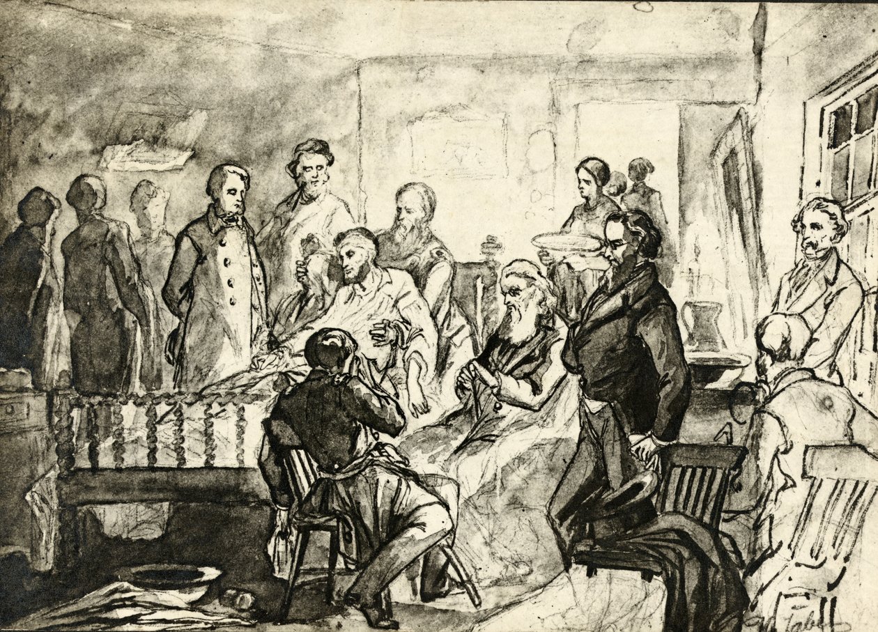 أبراهام لنكولن على فراش موته ، c. 1865 بواسطة هيرمان فابر
