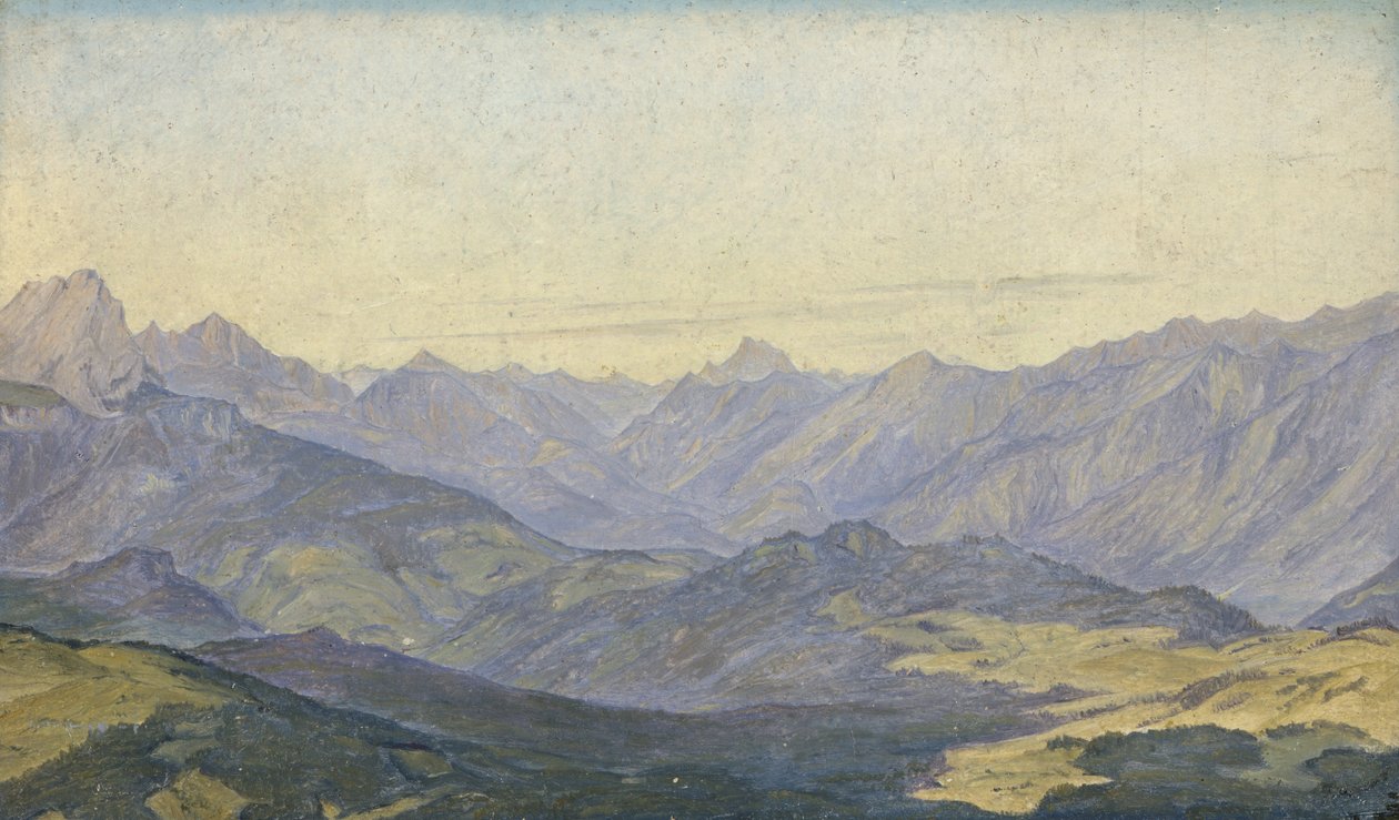 وادي الجبل في Oberbayern ، 1829 (زيت على ورق) بواسطة هيرمان كوفمان