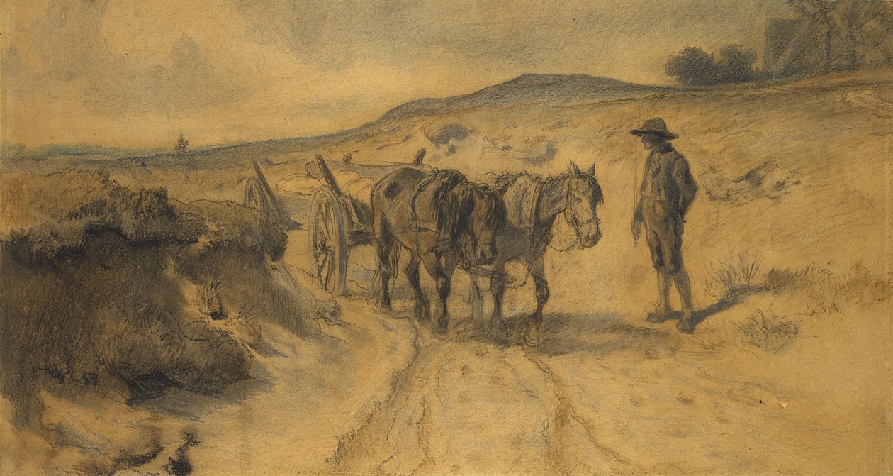 على مورلاند ، c.1855 (طباشير وقلم رصاص على ورق مقوى) بواسطة هيرمان كوفمان