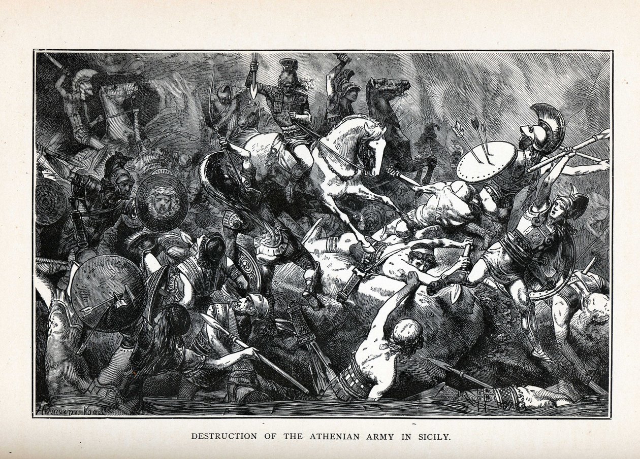 تدمير الجيش الأثيني في صقلية 1882 بواسطة هيرمان فوجل