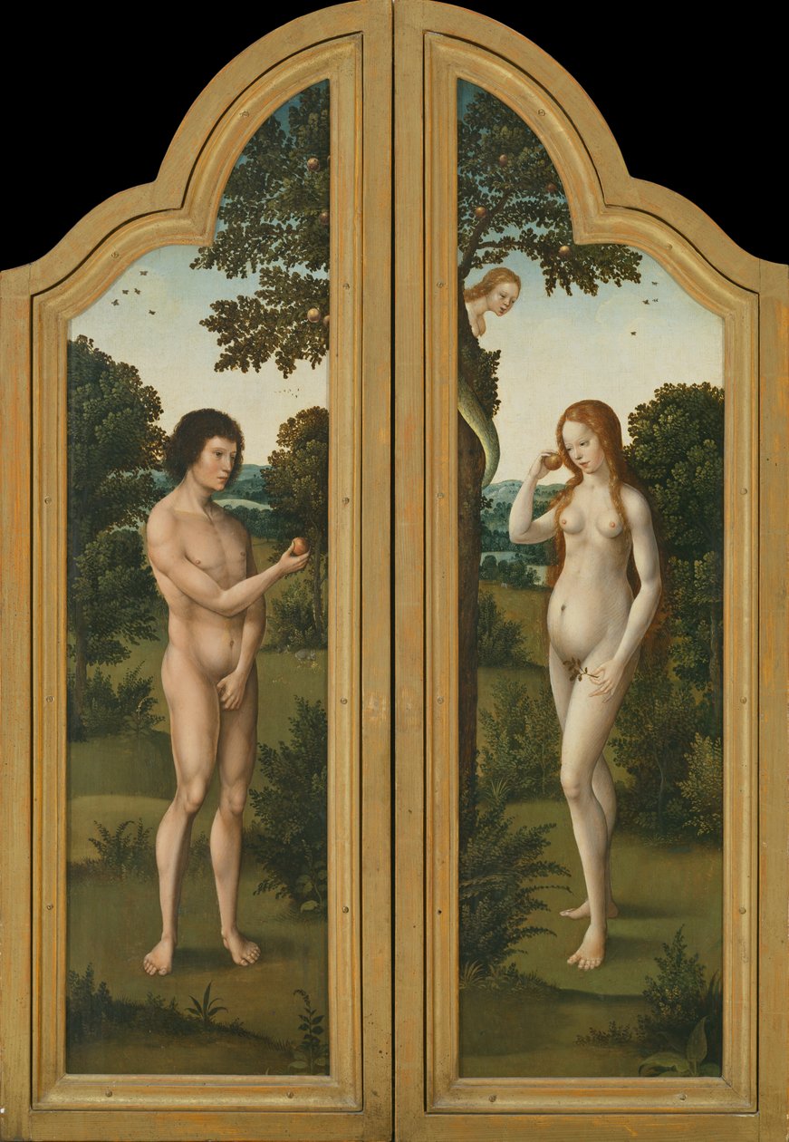 آدم وحواء (الرسم على الخشب) بواسطة هيري التقى دي (c.1510 p.1550) بليز