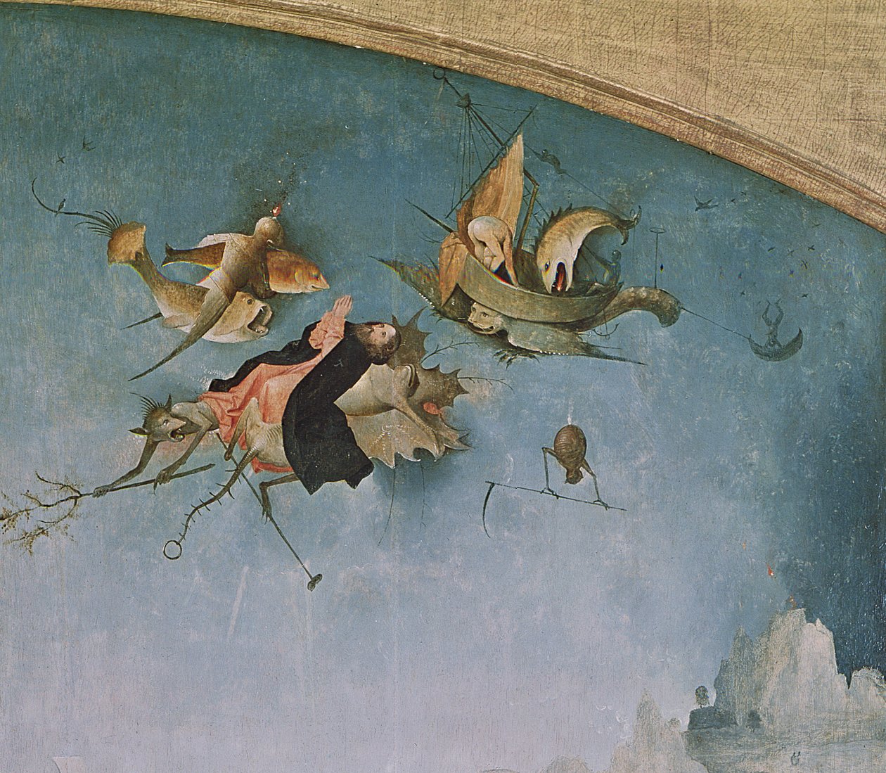 تفاصيل اللوحة اليسرى ، من ثلاثية إغراء القديس أنتوني (تفاصيل 159327) بواسطة هيرونيموس بوش