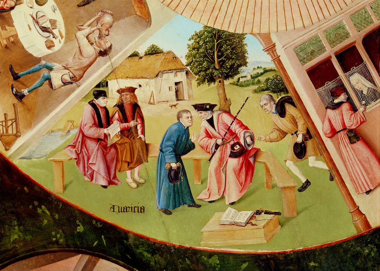الطمع ، التفاصيل من مائدة الخطايا السبع المميتة والأشياء الأربعة الأخيرة ، ج 1480 (زيت على الخشب) (انظر أيضًا 169586) بواسطة هيرونيموس بوش