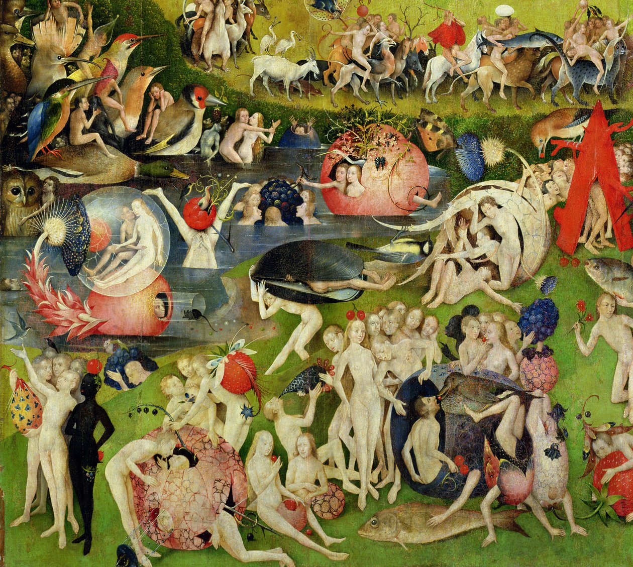 The Garden of Earthly Delights: Allegory of Luxury ، لوحة مركزية ثلاثية ، c.1500 (تفاصيل 420) بواسطة هيرونيموس بوش