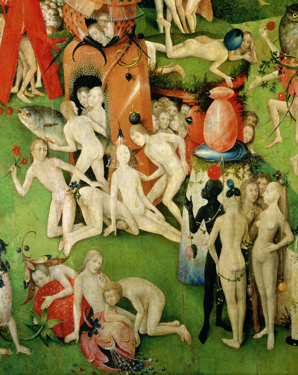 The Garden on Earthly Delights: Allegory of Luxury ، لوحة مركزية ثلاثية ، c.1500 (التفاصيل) بواسطة هيرونيموس بوش