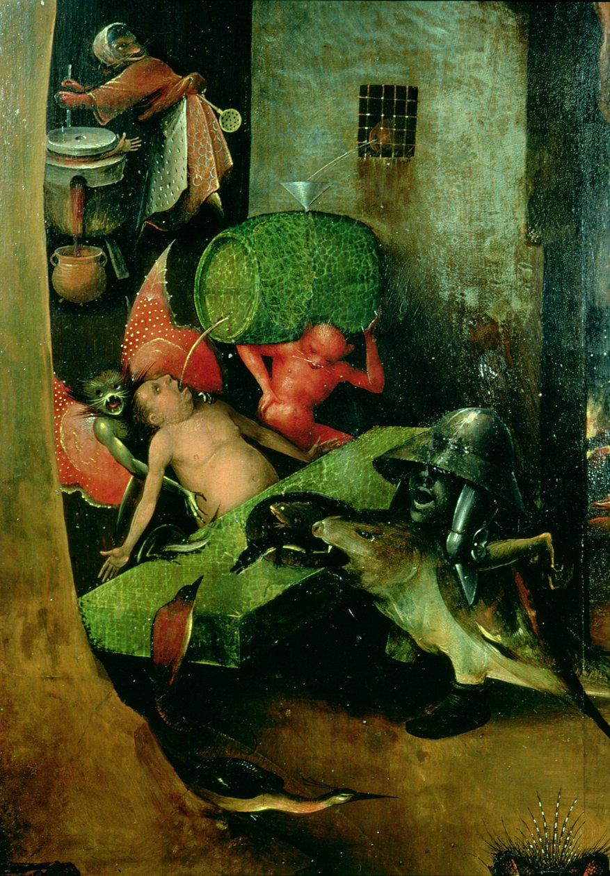 الحكم الأخير (Altarpiece): تفاصيل من برميل بواسطة هيرونيموس بوش