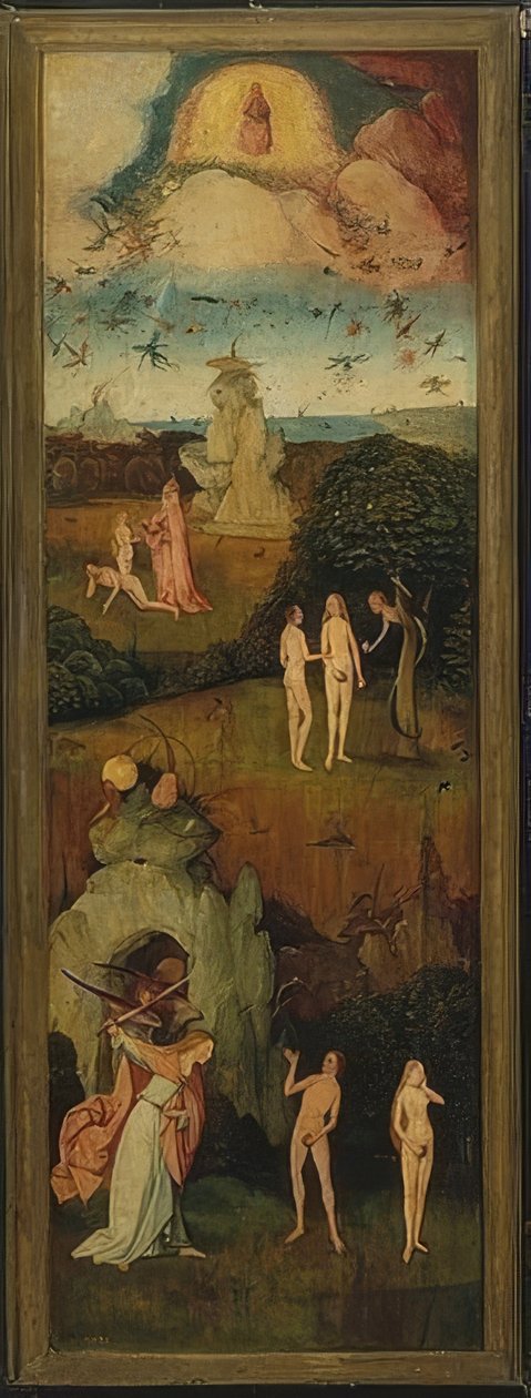 عربة القش (بالثلاثي). اللوحة اليسرى. حوالي 1515 بواسطة هيرونيموس بوش