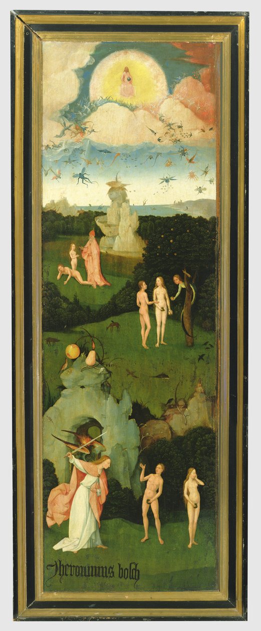Haywain: الجناح الأيسر من ثلاثية تصور جنة عدن ، c.1500 (لوحة) بواسطة هيرونيموس بوش