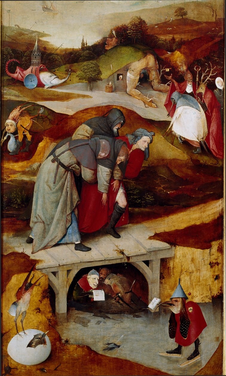 اللوحات الثلاثية للإغراءات (التفاصيل) 1505-1506 (زيت على قماش) بواسطة هيرونيموس بوش