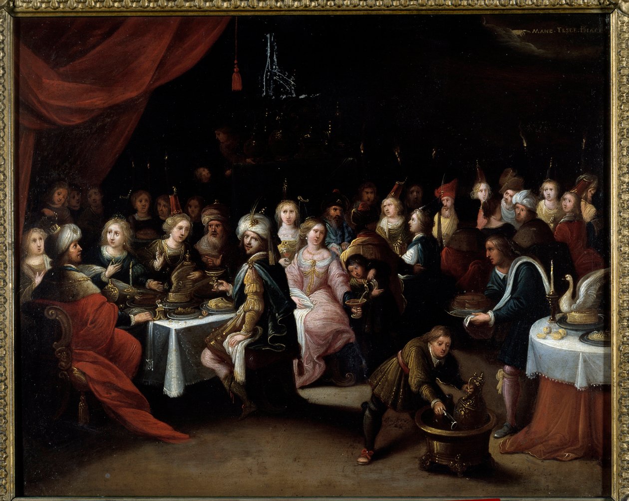 حفل زفاف قانا رسمه هيرونيموس (هيرونيموس أو جيروم) فرانك (1578-1628) في القرن السابع عشر متحف تولوز ديس أوغسطين بواسطة هيرونيموس الثاني فرانكن
