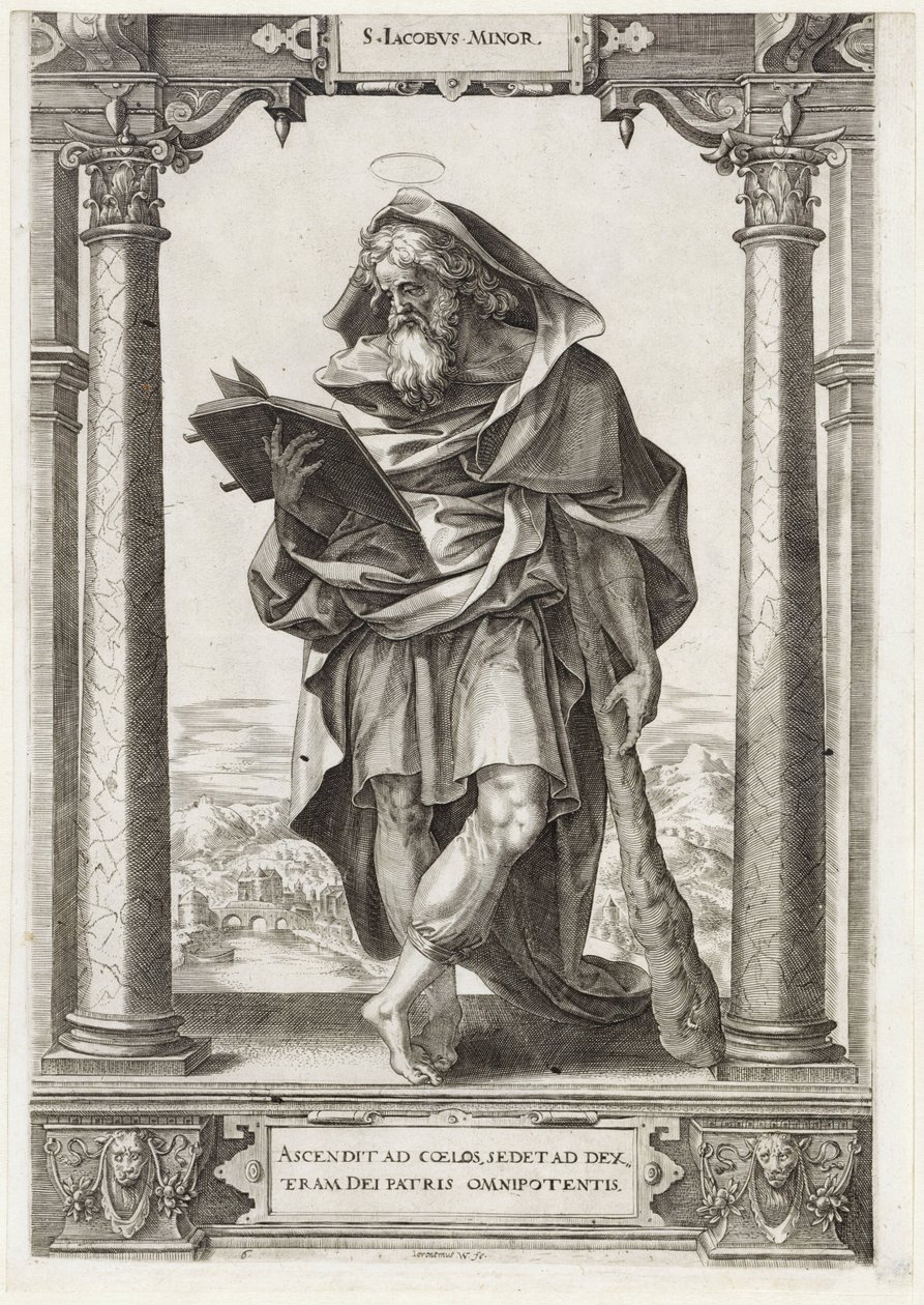 H. James the Less S. Iacobvs Minor (العنوان على الكائن) المسيح والرسل الاثني عشر ، وه. بول (عنوان السلسلة) بواسطة هيرونيموس ويريكس