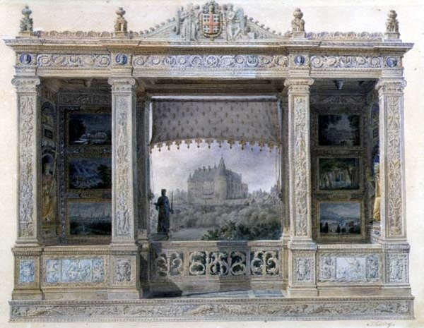 The Chateau Chatillon-Coligny-Montmorency ، حوالي عام 1820 (ألوان مائية على ورق) بواسطة هيلير تييري