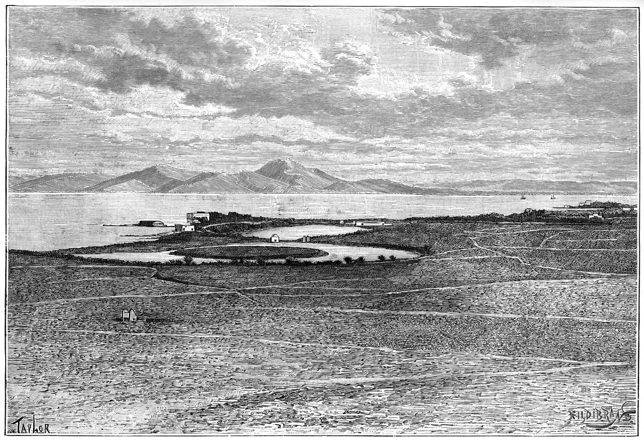 الموانئ القديمة بقرطاج ، تونس ، c1890 بواسطة هيلديبراند